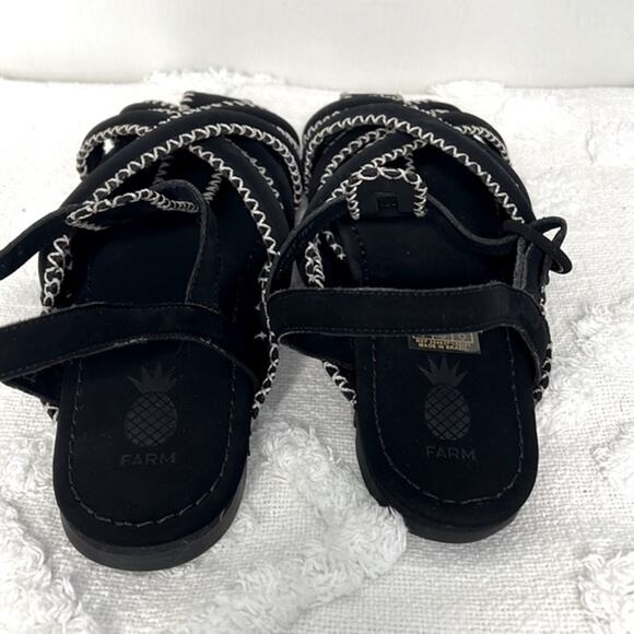 NWT! FARM Rio Black Zigzag Stitch Strappy Sandal Size 9.5 - Picture 7 of 9